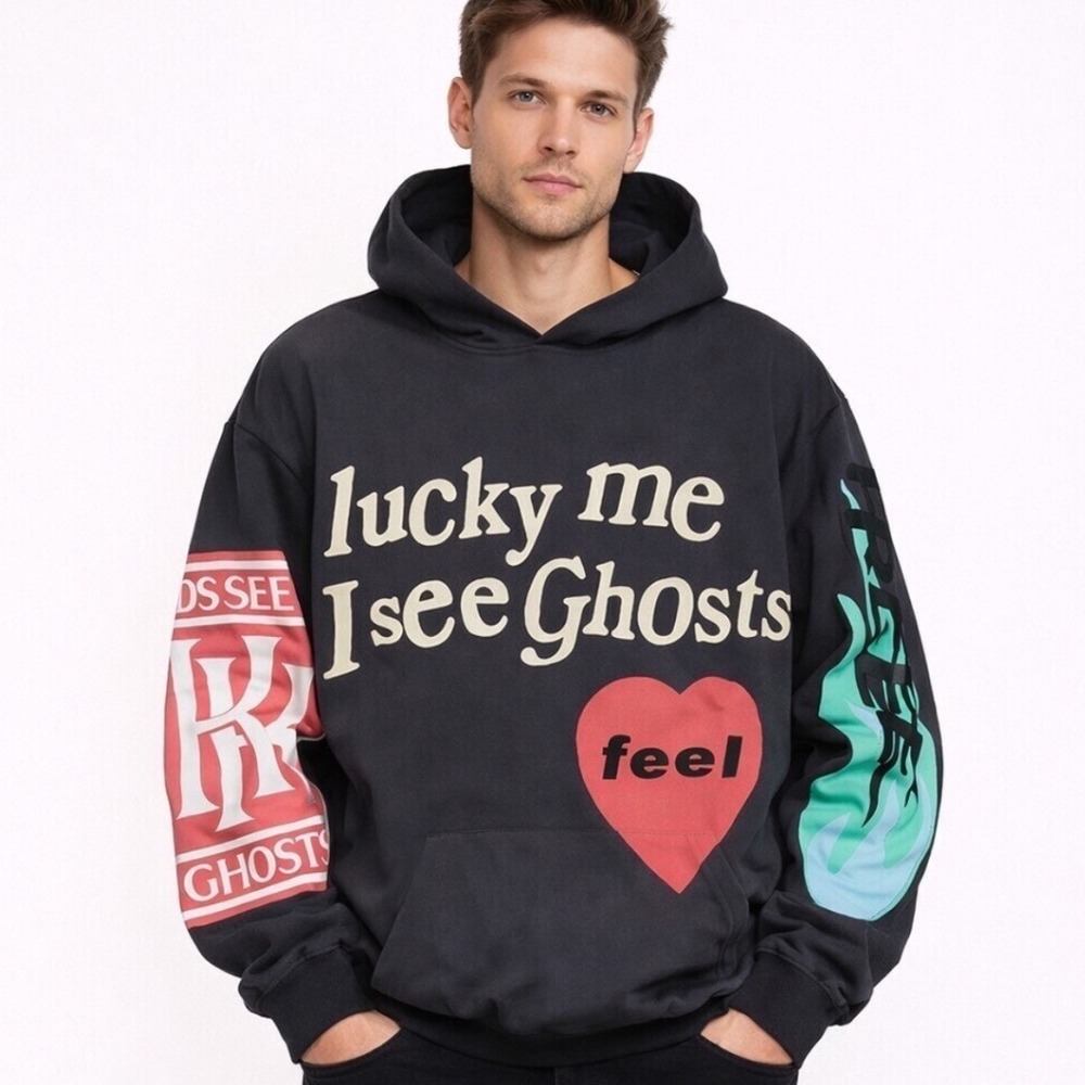 Kanye West Luvcky Me I See Ghosts Camp Flog Gnaw Hoodie Black XXL